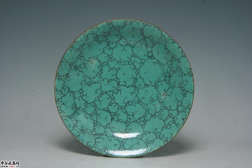 清乾隆景德镇窑松石绿釉碟