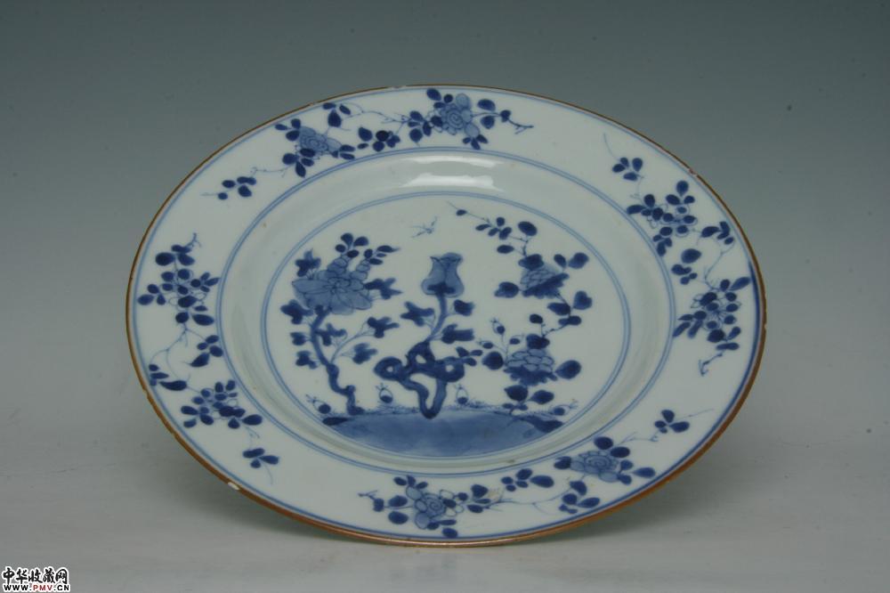 清康熙景德镇窑青花花卉纹盘