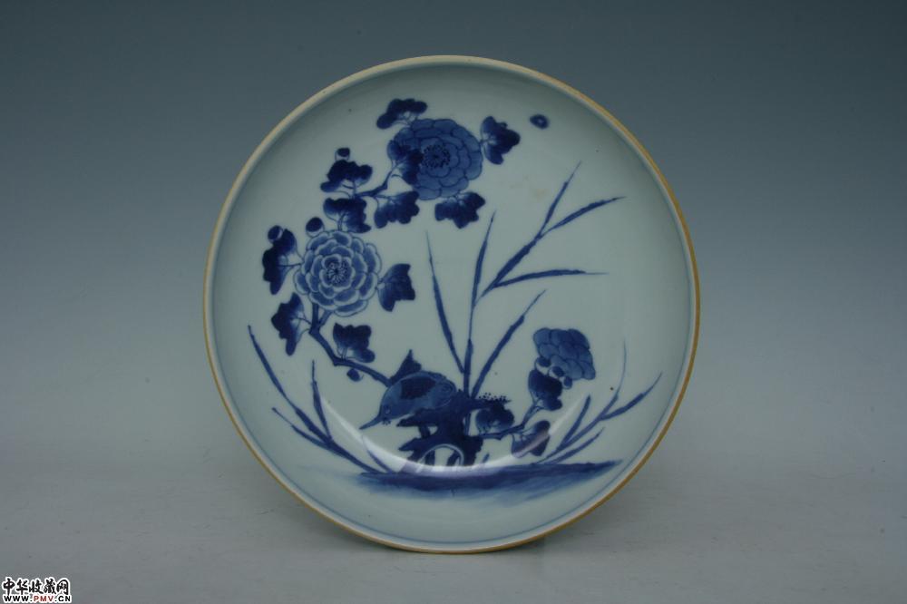 清康熙景德镇窑青花花鸟纹盘