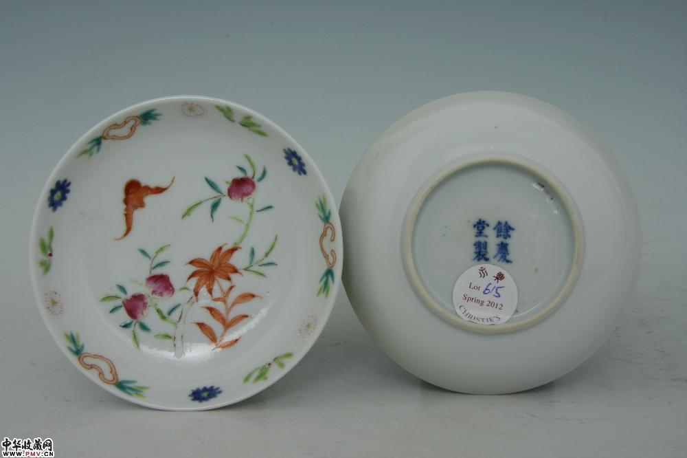 清道光景德镇窑粉彩福寿纹碟（一对）