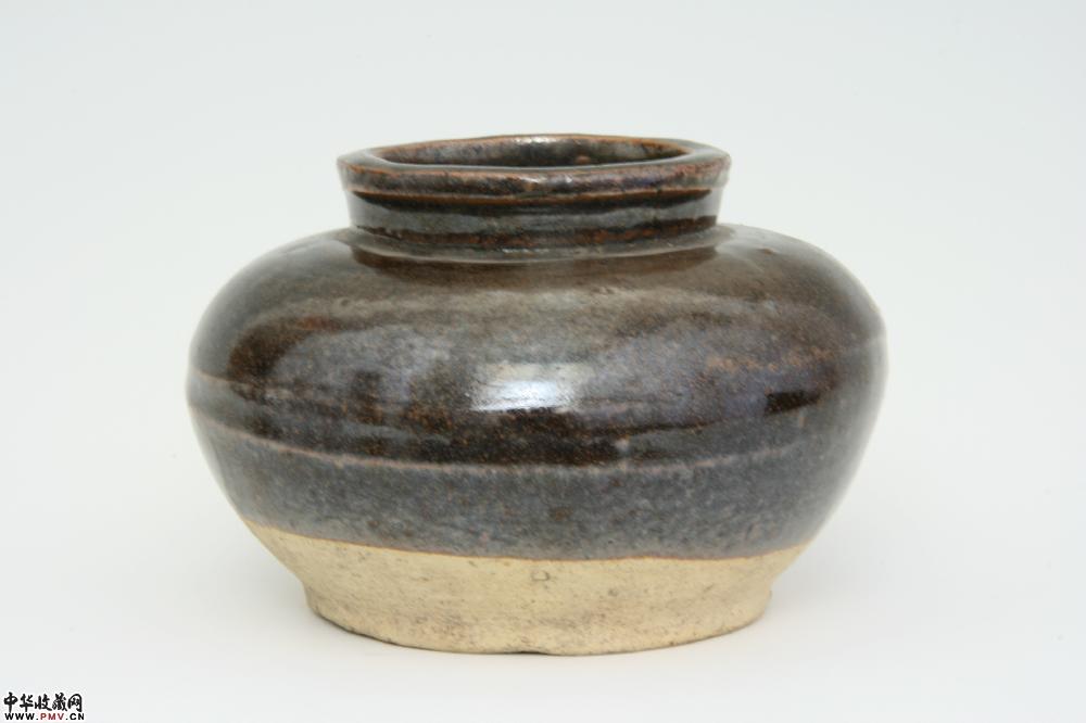 清末酱黑釉罐