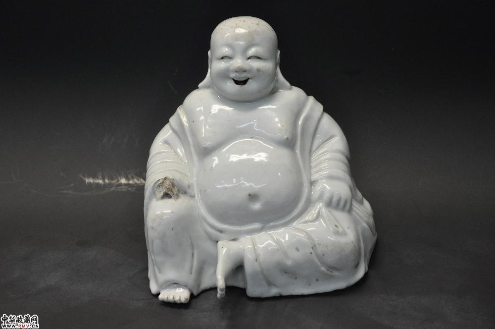 清白釉弥勒佛像