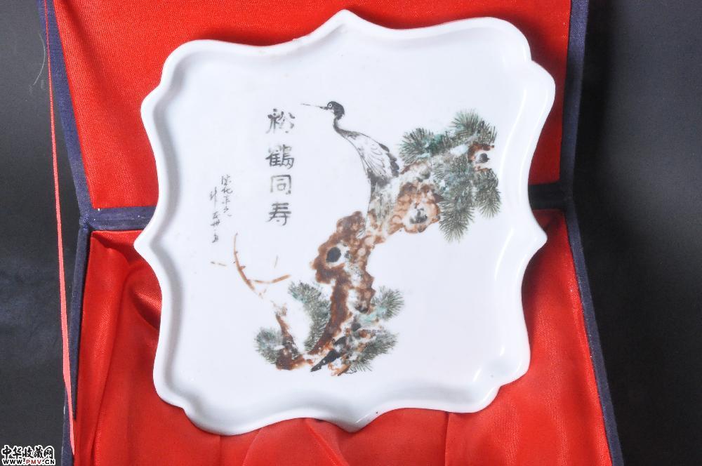 清德化窑松鹤花口盘