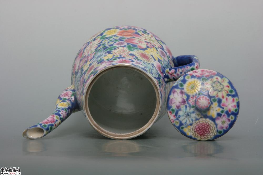 民国景德镇窑粉彩百花不露地茶壶藏家展厅收藏资讯|艺术家|书画家|书画
