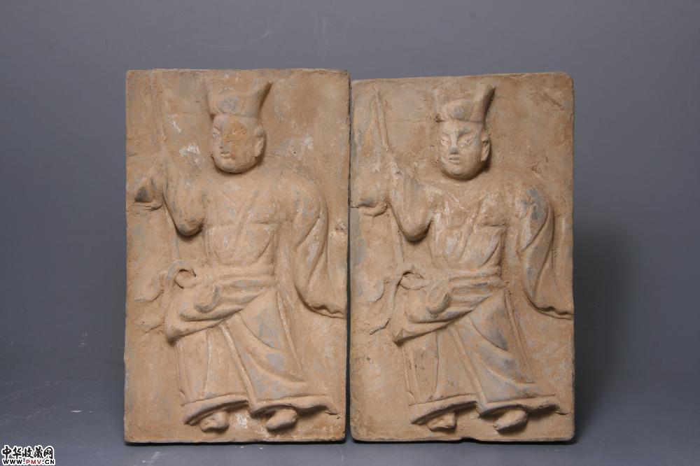 北宋浮雕男舞伎壁砖（2方）