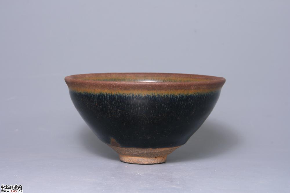 宋建窑黑釉兔毫盏