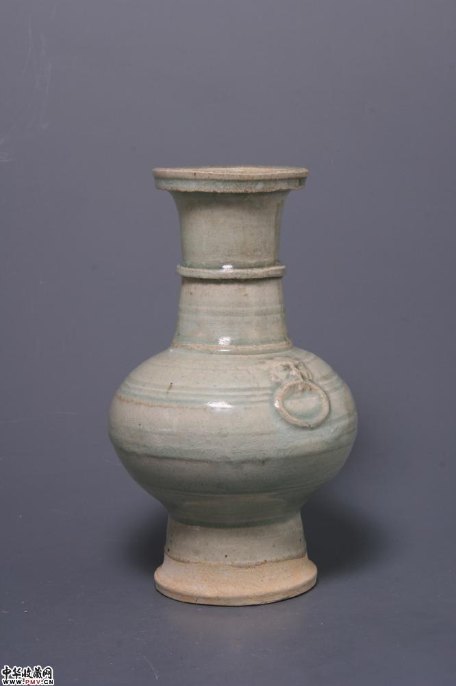 元景德镇窑要青白釉双铺首弦纹瓶