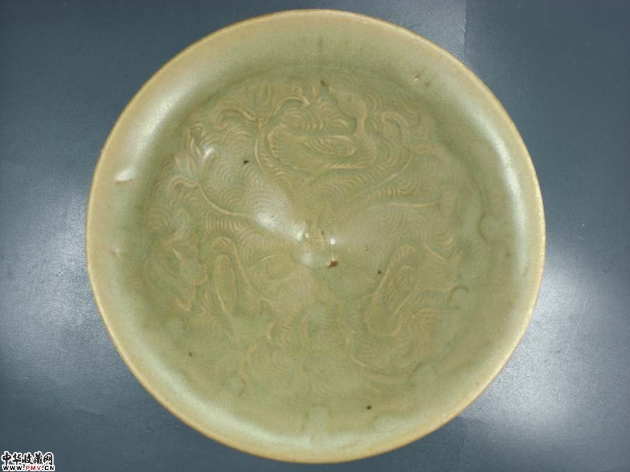 宋耀州窑鸳鸯戏莲斗笠盏