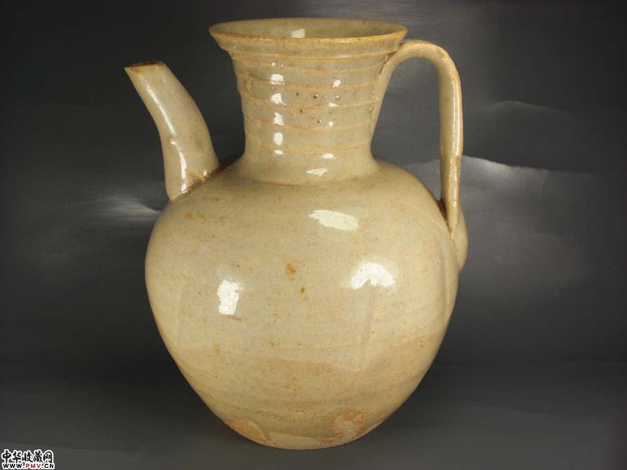 宋景德镇青白釉“才”字款执壶