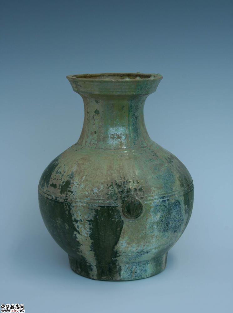 汉代绿釉铺首壶