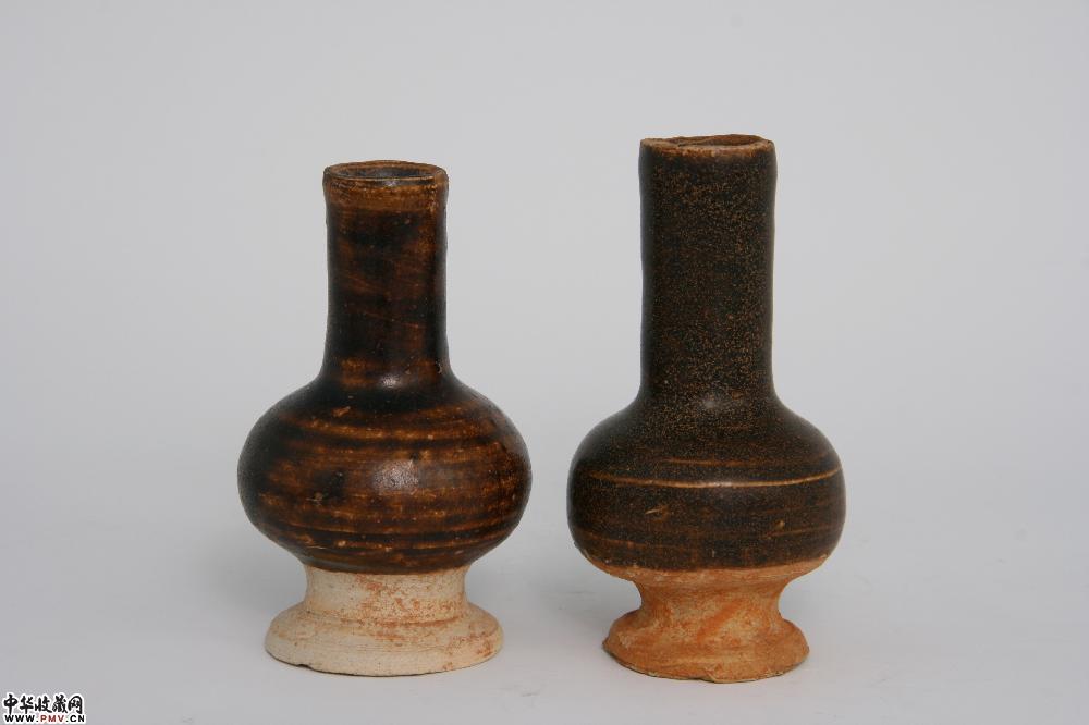 元吉州窑黑釉瓶（一对）