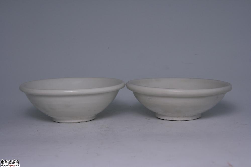 唐定窑白釉唇口碗（一对）