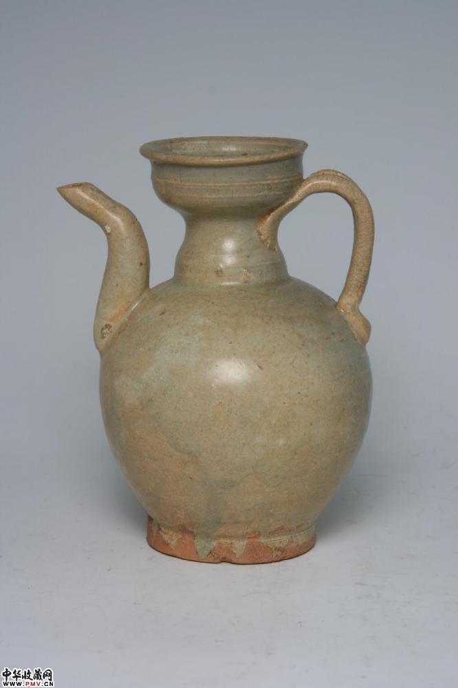 五代越窑系青釉盘口执壶