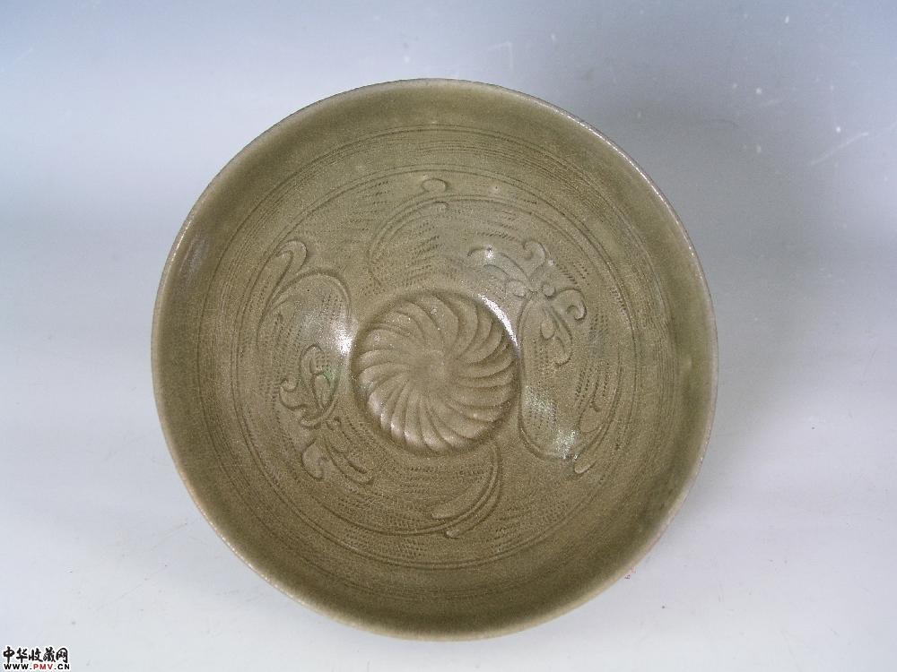 南宋同安窑青釉划蓖花碗