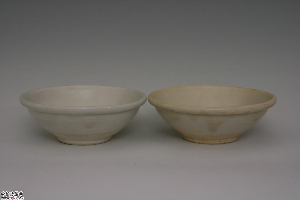 晚唐白釉唇口盏（一对）