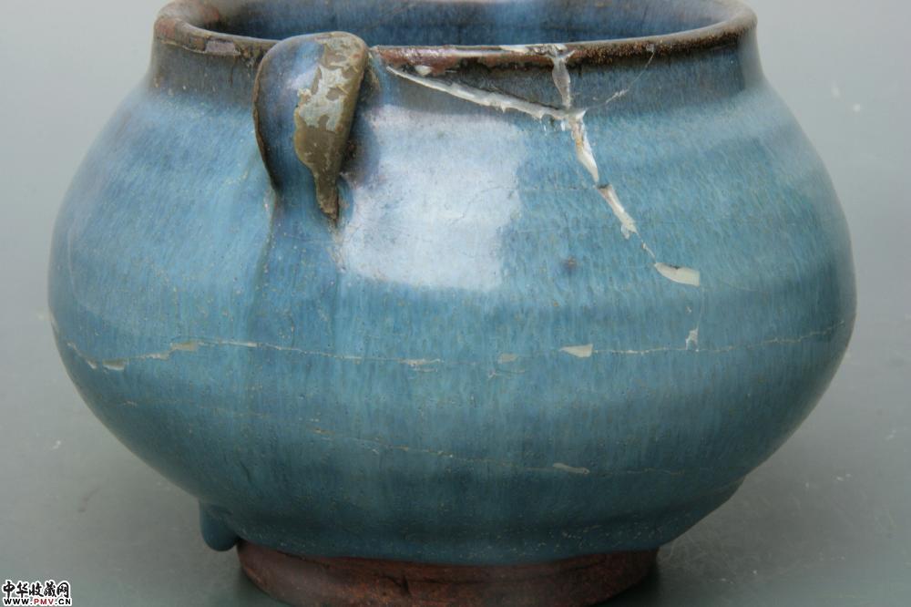 元钧窑天青釉双系罐