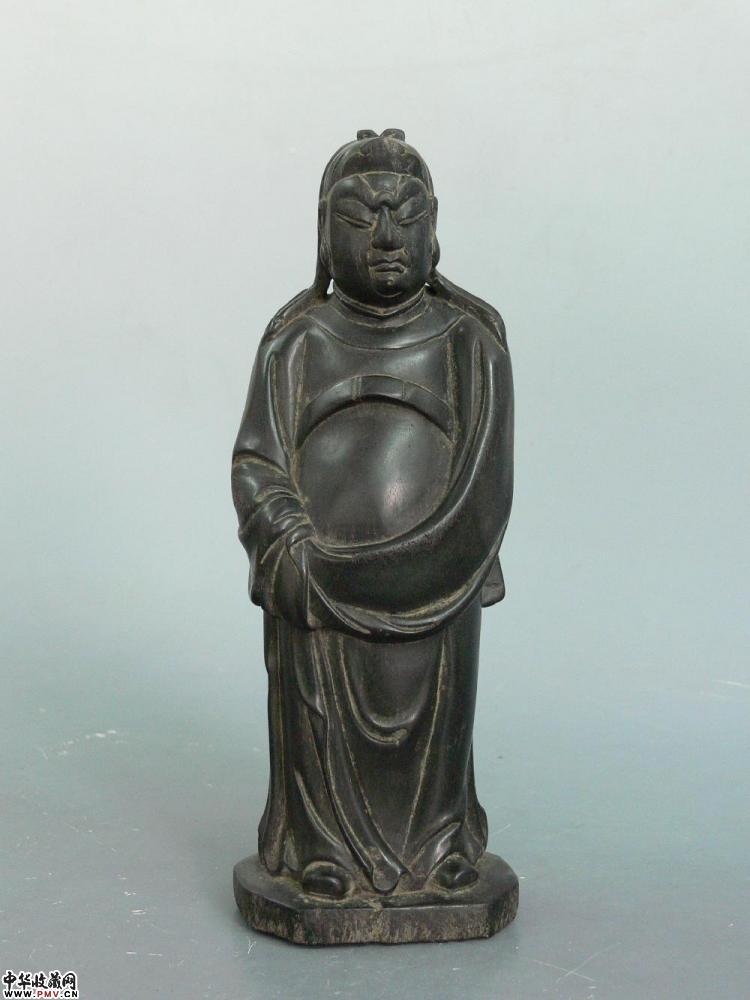 16/17世纪紫檀木雕文官像