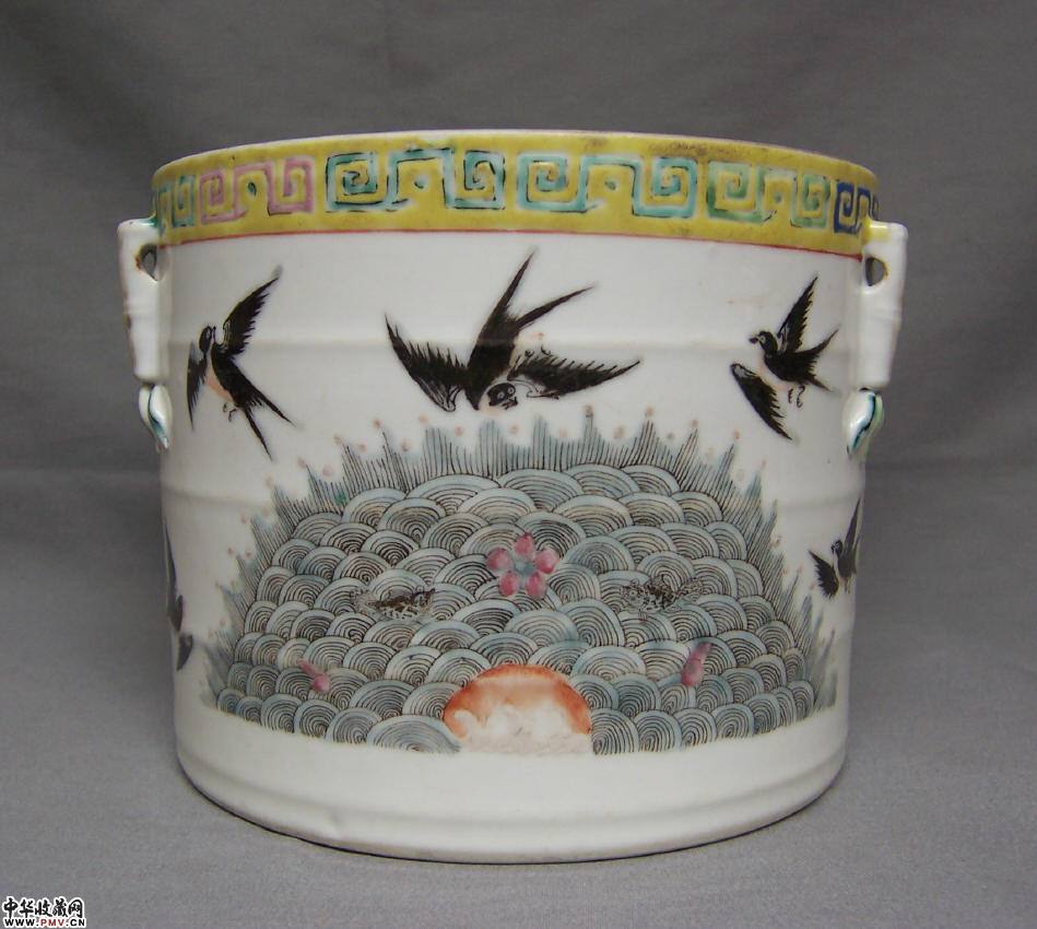 清-民国 粉彩粥罐