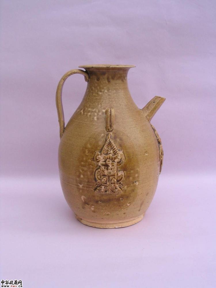 唐长沙窑褐彩人物执壶