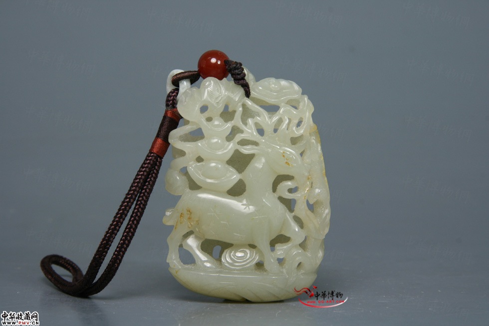 明 青玉透雕福禄寿挂牌