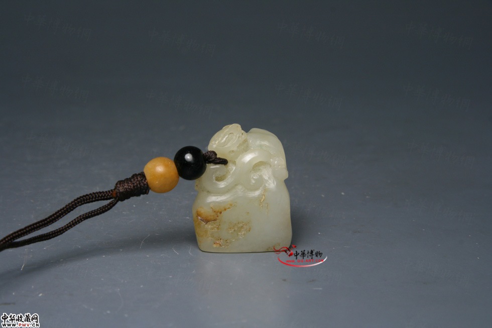 清 青白玉狮钮印章