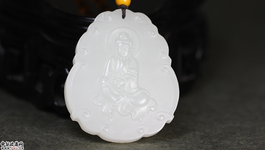 新疆和田玉 羊脂白玉 观音 挂件 35克