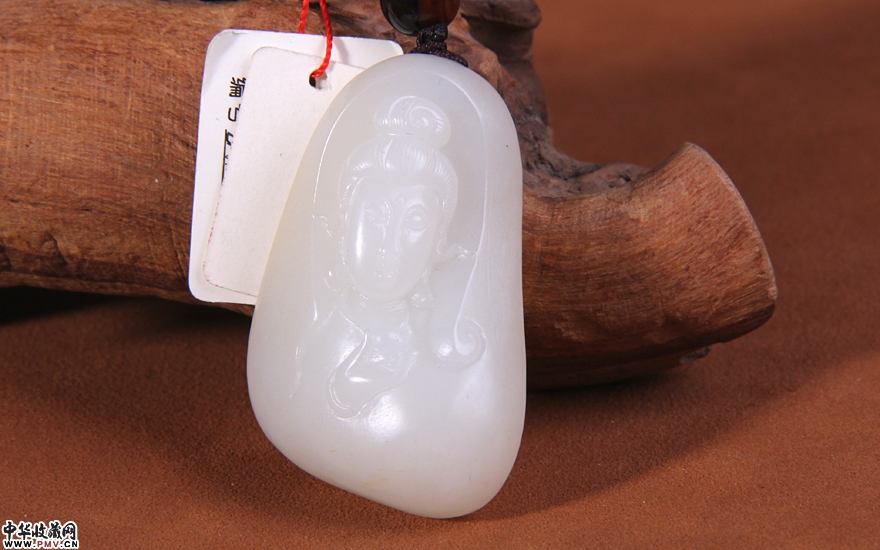 苏工精雕 新疆和田玉籽料羊脂玉 观音挂件 超高密度完美