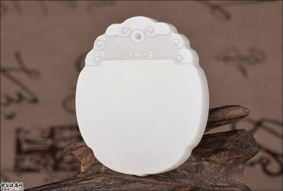 和田玉羊脂白玉挂件平安素牌 35克 设计简练大方 素雅温厚 31#