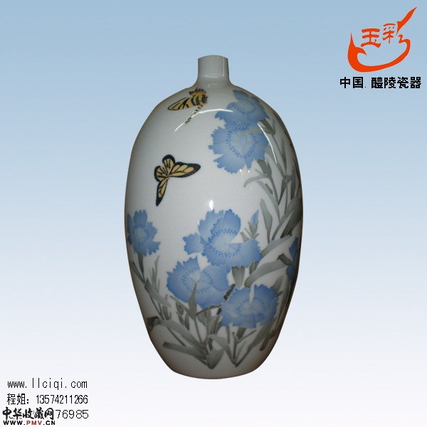 蝴蝶兰小口大肚梅瓶