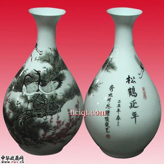 孙新水老师作品：松鹤延年玉壶春瓶