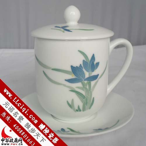 常委杯碟：兰草常委杯碟，人民大会堂人大常委杯，高档办公用杯  赞