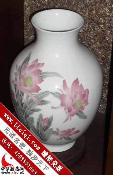 醴陵釉下五彩花瓶清香丽影，手绘彩瓷瓶