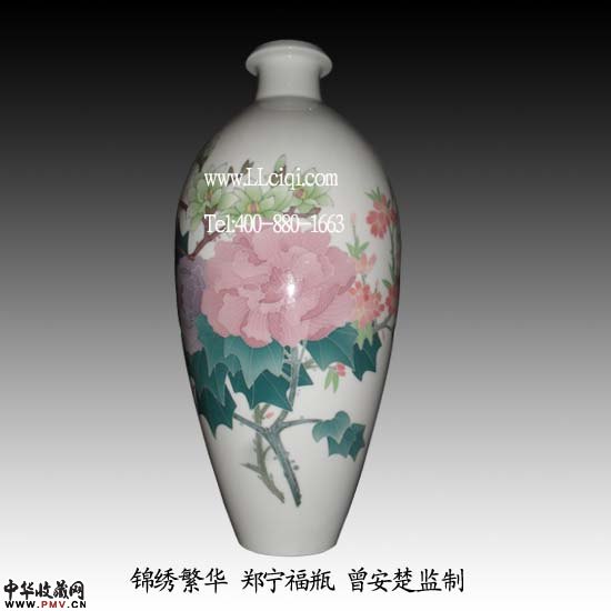 锦绣繁华 郑宁福瓶 曾安楚监制，红官窑出品