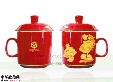 西安世园会特许产品：中国红瓷杯跳跃长安，西安世园会中国红瓷杯，世园会西安红瓷