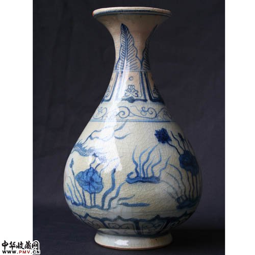 明空白期青花莲池蛟龙纹玉壶春瓶藏家展厅收藏资讯|艺术家|书画家|书画