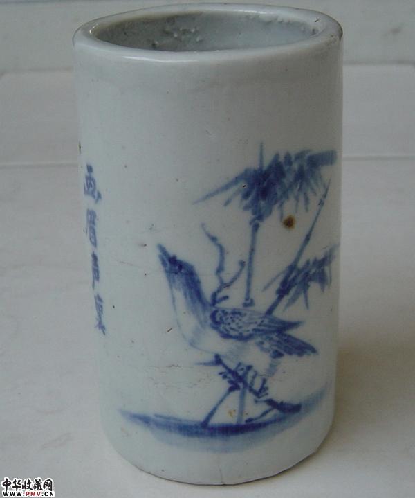 晚清青花笔筒[己售]