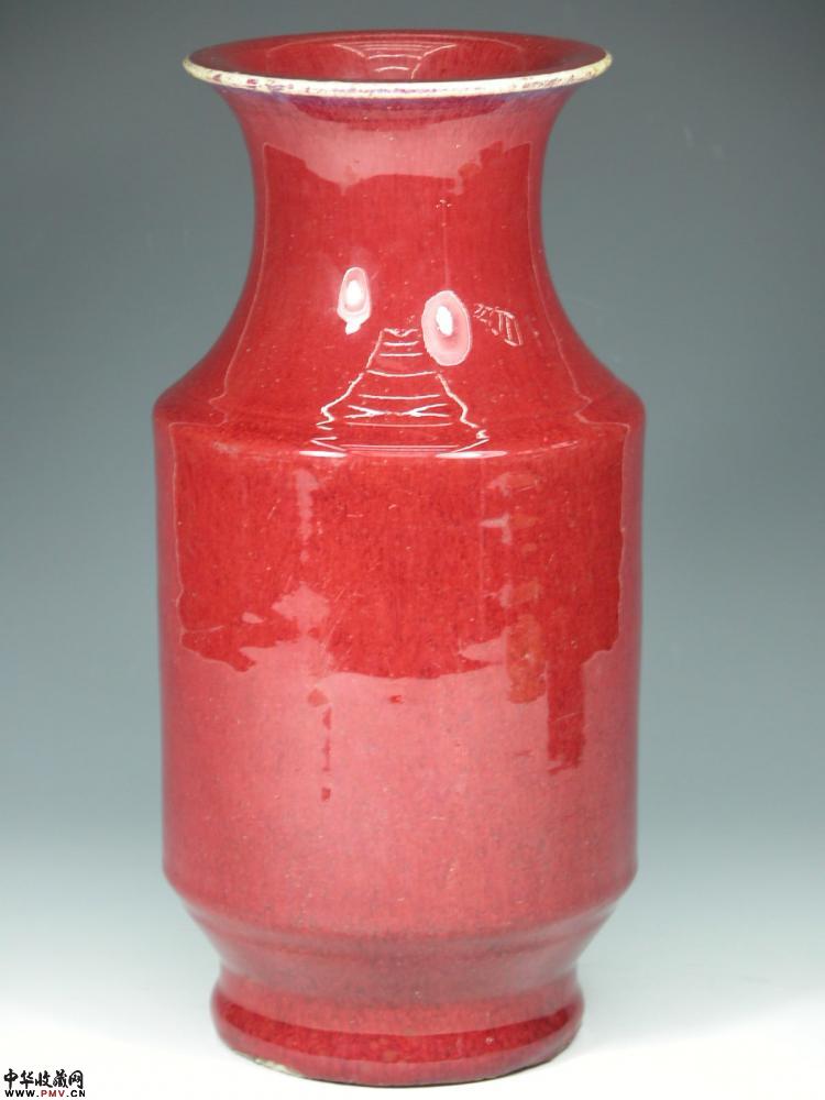 乾隆钧红釉灯笼瓶