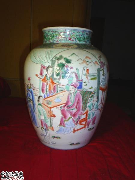 咸丰粉彩人物画缸