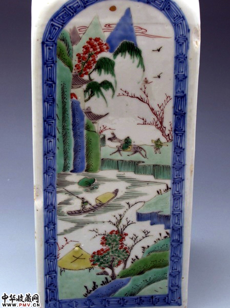 康熙五彩山水人物方瓶（已转让） 藏家展厅收藏资讯|艺术家|书画家|书画