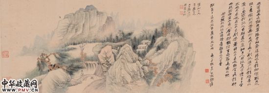 张大千《仿石涛山水》