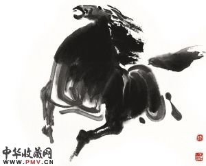 王同仁作品《奔马》。