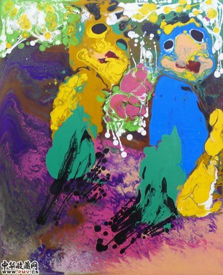 幻循油画作《一对玩偶》