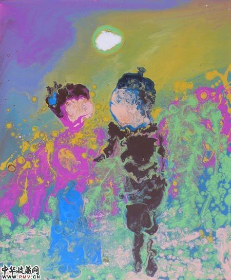 幻循油画作品《花前月下》