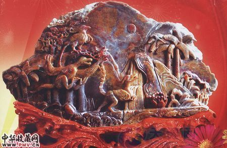 木化石雕-一鸣惊天。