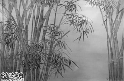 图为朱一诺油画作品《蓝竹》