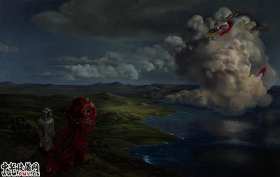 《龙在野》 200cm×315cm 布面油画 2010年