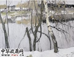 萨卡洛夫 在岸边 110×80cm 1975年