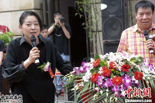 图为倪萍在开幕式上客串主持人。