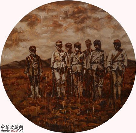 程竹《星火燎原》布面油画