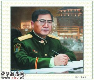 油画《吴双战上将》 作者：朱法鹏